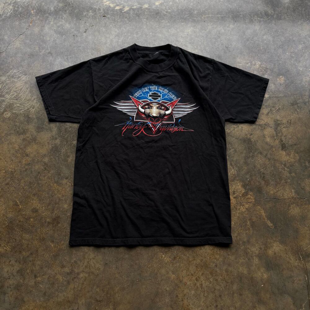 Crazy Vintage Black Harley Davidson T-Shirt